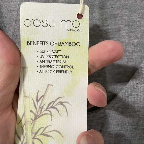 C’EST MOI-bamboo romper , heather grey in a size medium- NWT - Picture 4 of 5